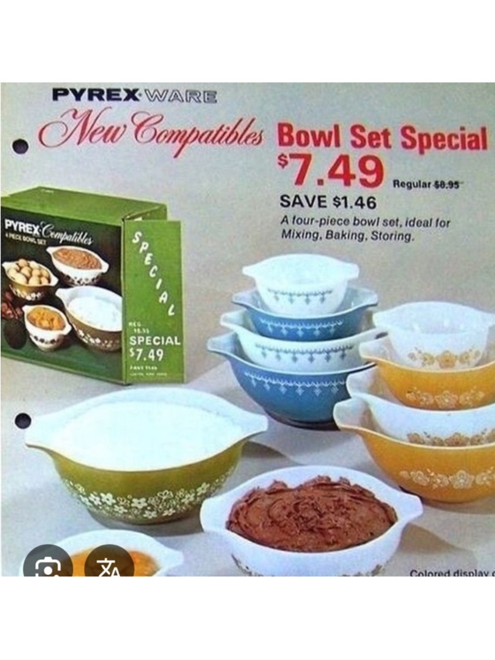 Pyrex Nesting Mixing Bowl. Spring Blossom. Vintage 70s. #442 - Picture 11 of 15